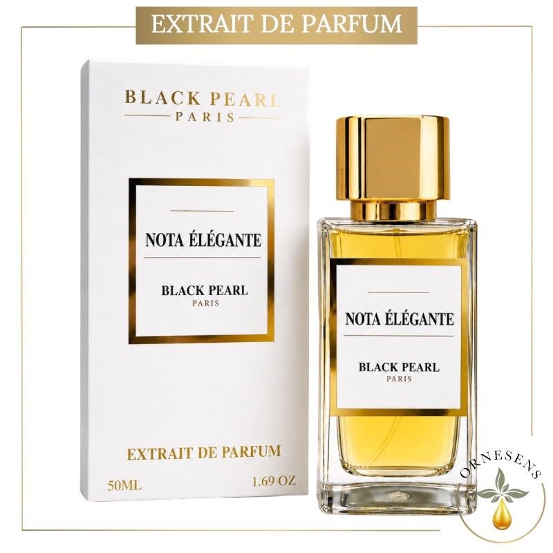 flacon de parfum 50 ml bouteille en verre nota elegante black pearl