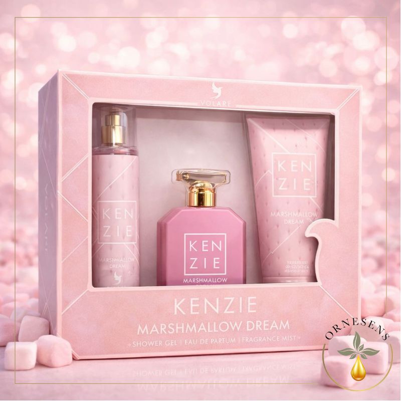 coffret parfum gel douche brume kenzie marshmallow